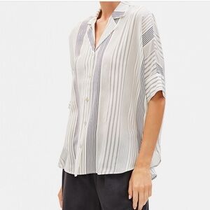 Eileen Fisher Silk Crepe de Chine button down blouse